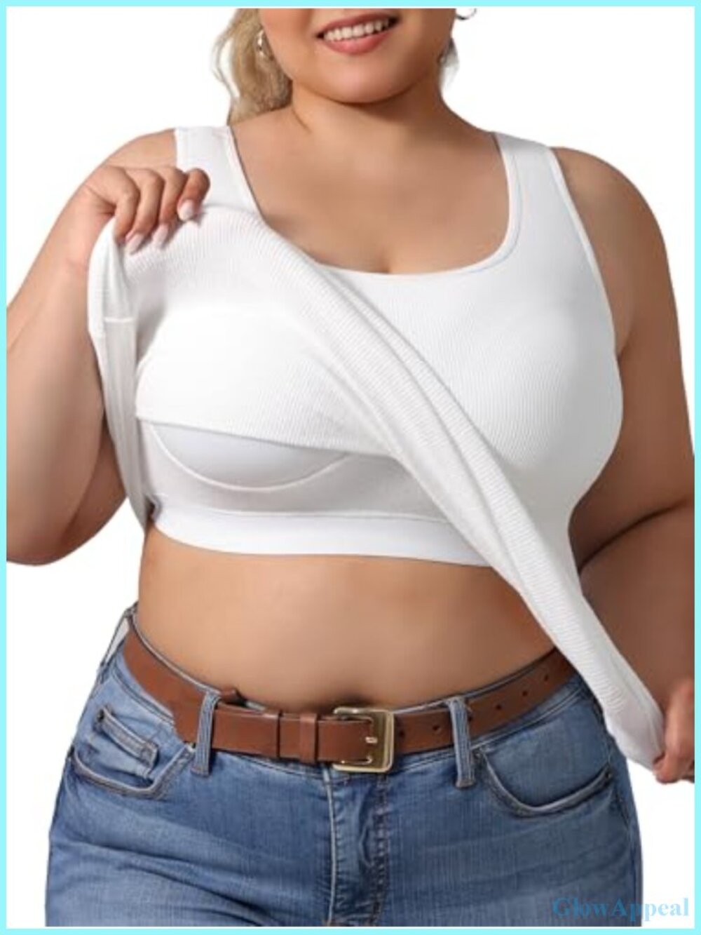 Plus Size Tank Top with Built-in Bra Padded Racerback Athletic Yoga Top